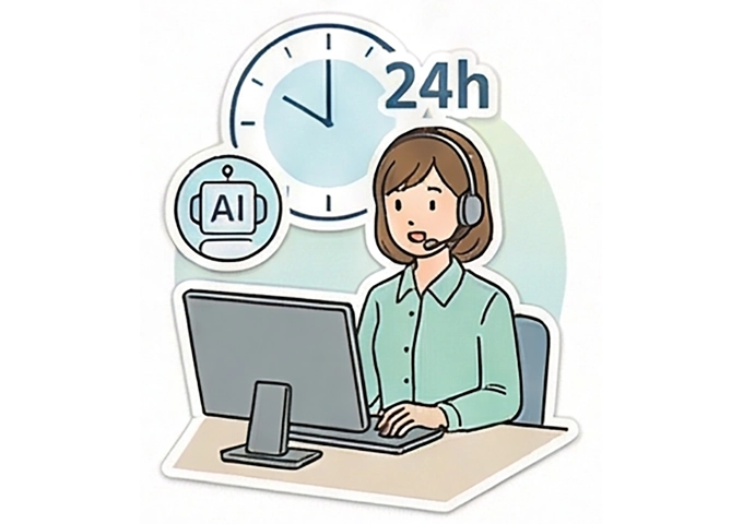 営業時間外も受付できる体制のイラスト