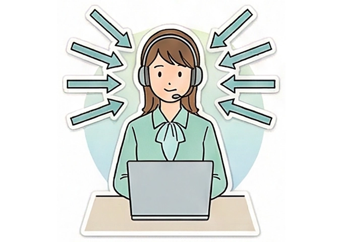 インバウンドに対応しているオペレータのイラスト